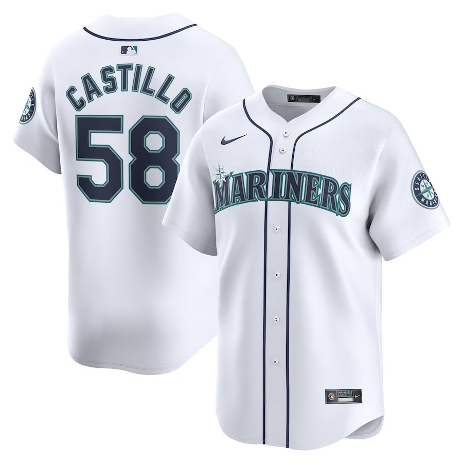 Men's Seattle Mariners Luis Castillo Nike White Home Limited Player Jersey - Ujersey