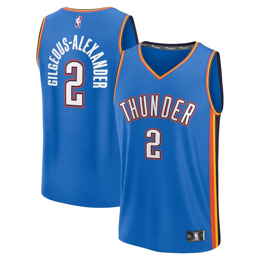 Men's Oklahoma City Thunder Shai Gilgeous-Alexander Fanatics Blue Fast Break Replica Player Jersey - Icon Edition - Ujersey