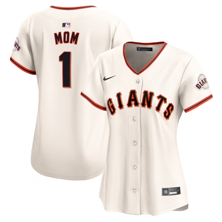 Women's San Francisco Giants Nike Cream #1 Mom Home Limited Jersey - Ujersey