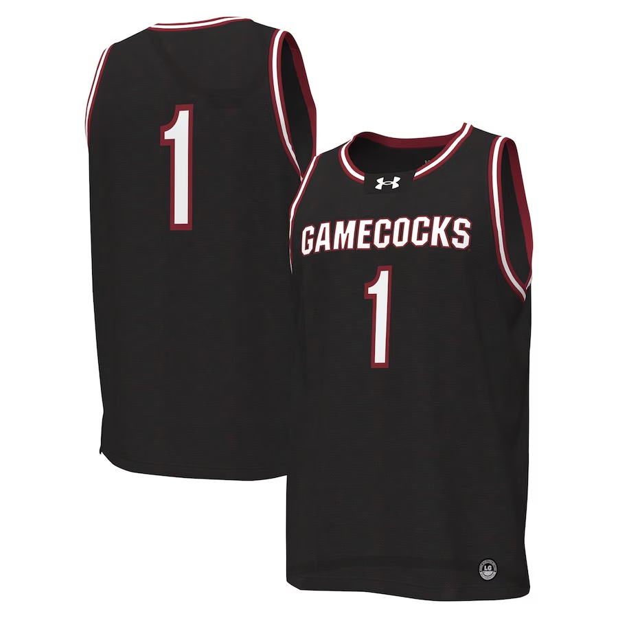 #1 South Carolina Gamecocks Under Armour Replica Basketball Jersey - Black - Ujersey