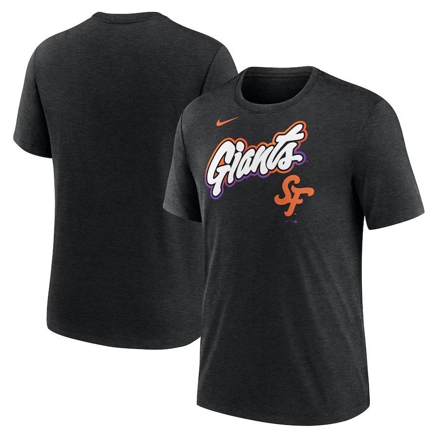 Men's San Francisco Giants Nike Heather Black 2025 City Connect Tri-Blend T-Shirt - Ujersey