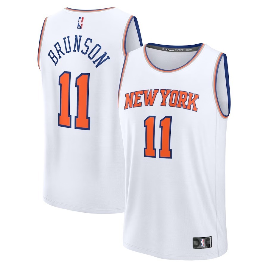 Men's New York Knicks Jalen Brunson Fanatics White Fast Break Replica Player Jersey - Association Edition - Ujersey