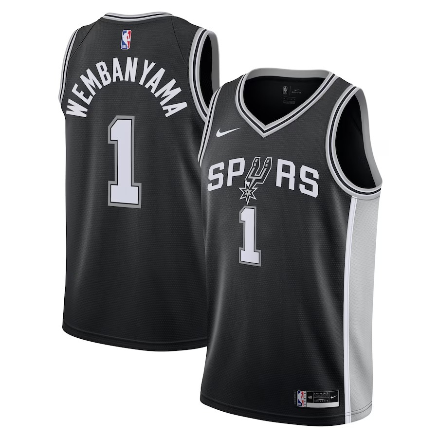 Youth San Antonio Spurs Victor Wembanyama Nike Black Swingman Jersey - Icon Edition - Ujersey