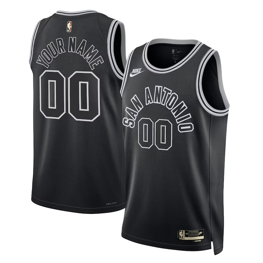 Unisex San Antonio Spurs Nike Black 2022/23 Custom Swingman Jersey - Classic Edition - Ujersey
