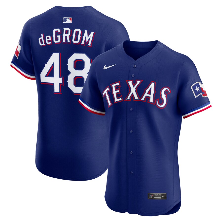 Men's Texas Rangers Jacob deGrom Nike Royal Alternate 2 Elite Jersey - Ujersey