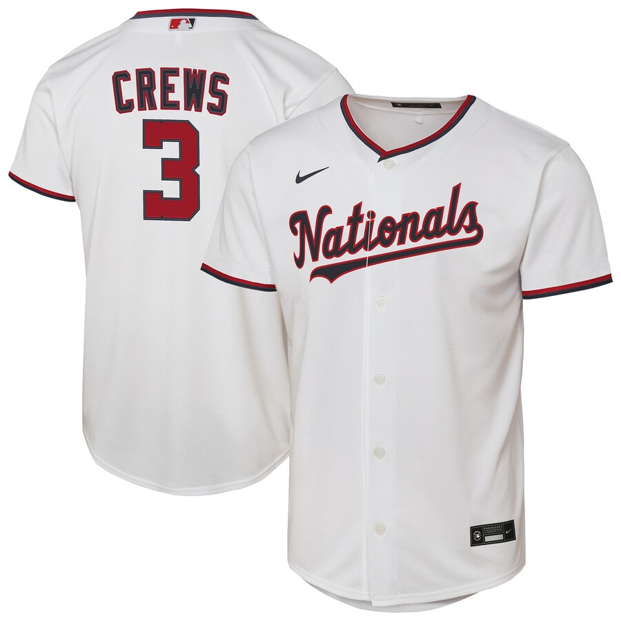 Youth Washington Nationals Dylan Crews Nike White Home Replica Jersey - Ujersey
