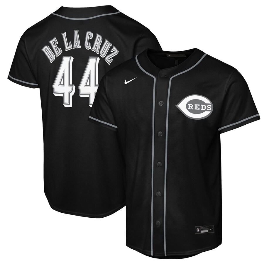 Youth Cincinnati Reds Elly De La Cruz Nike Black Lights Out Replica Player Jersey - Ujersey