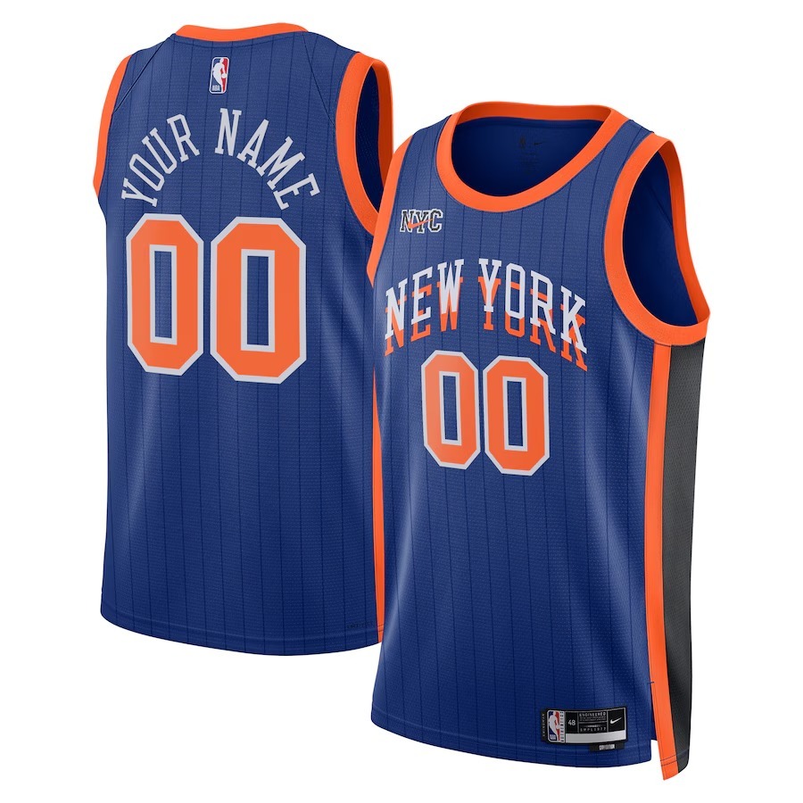Unisex New York Knicks  Nike Blue 2023/24 Custom Swingman Jersey - City Edition - Ujersey