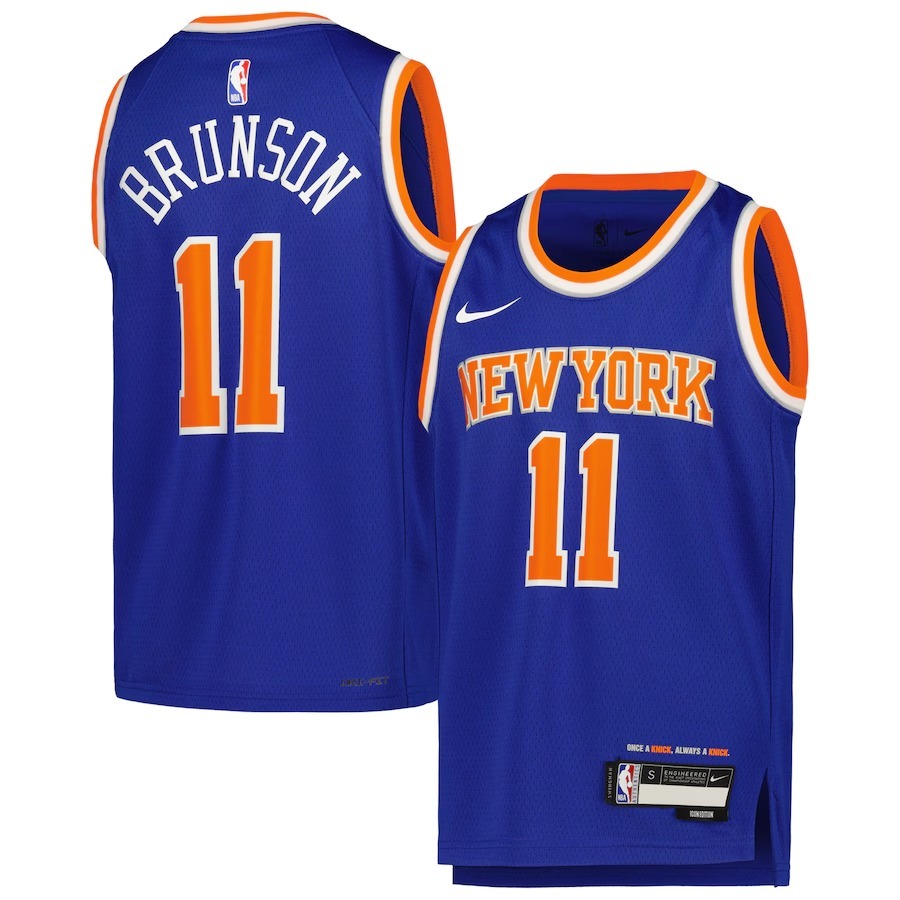 Youth New York Knicks Jalen Brunson Nike Blue Swingman Jersey - Icon Edition - Ujersey