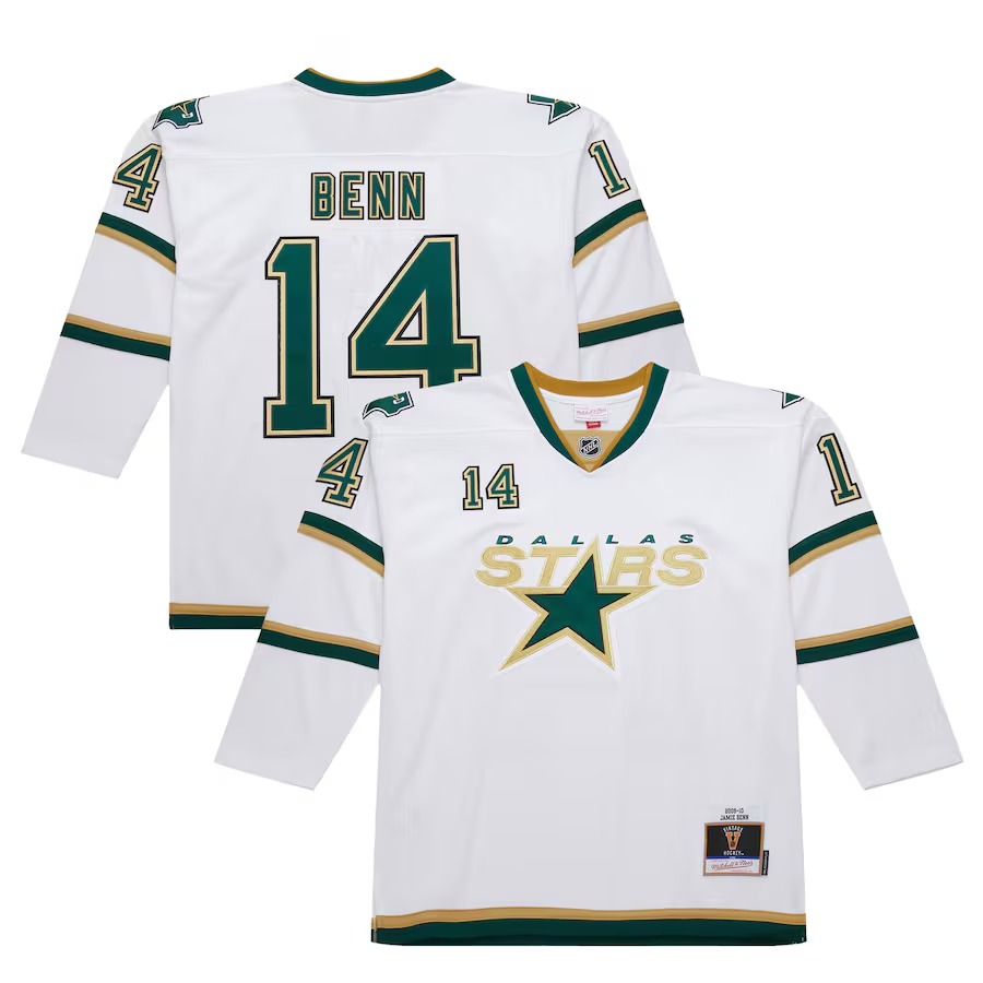 Men's Dallas Stars Jamie Benn White 2009-10 Power Play Jersey - Ujersey