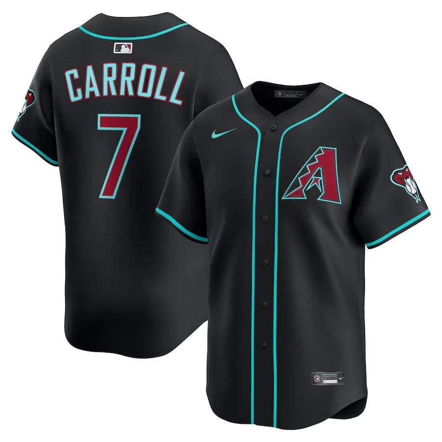 Men's Arizona Diamondbacks Corbin Carroll Nike Black Alternate Limited Player Jersey - Ujersey