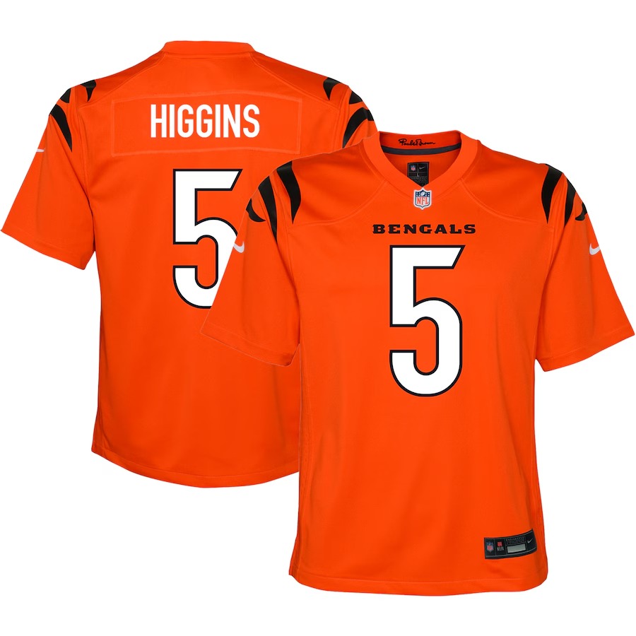 Youth Cincinnati Bengals Tee Higgins Nike Orange Game Jersey - Ujersey