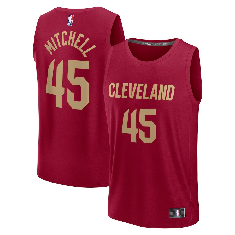 Men's Cleveland Cavaliers Donovan Mitchell Fanatics Wine Fast Break Replica Player Jersey - Icon Edition - Ujersey