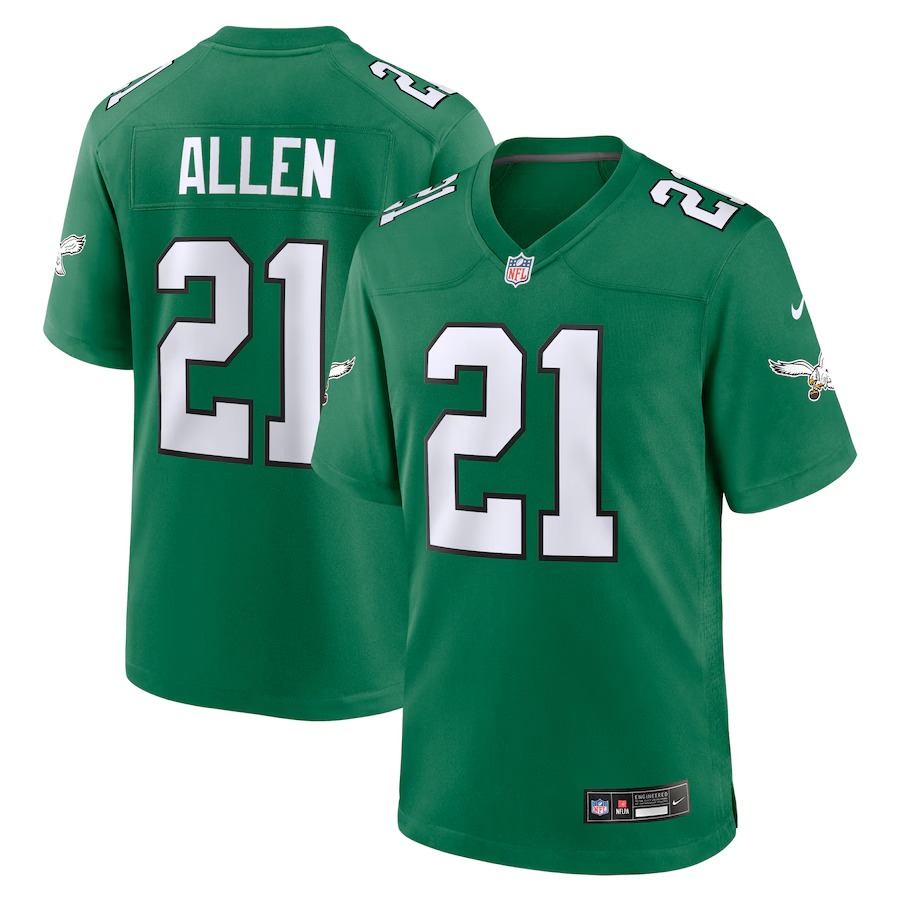 Men's Philadelphia Eagles Eric Allen Nike Kelly Green Alternate Game Jersey - Ujersey