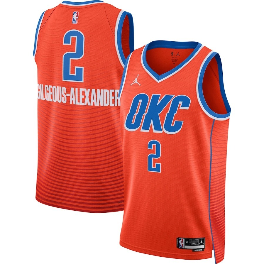 Unisex Oklahoma City Thunder Shai Gilgeous-Alexander Jordan Brand Orange Swingman Jersey - Statement Edition - Ujersey