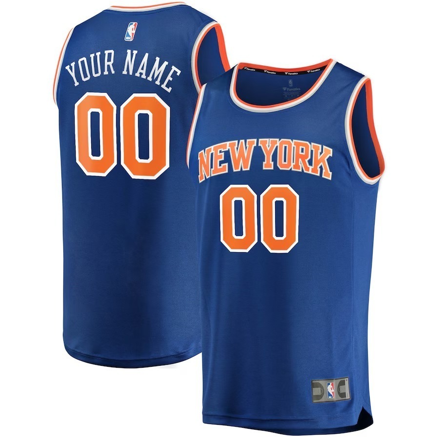 Men's New York Knicks Fanatics Blue Fast Break Custom Replica Jersey - Icon Edition - Ujersey