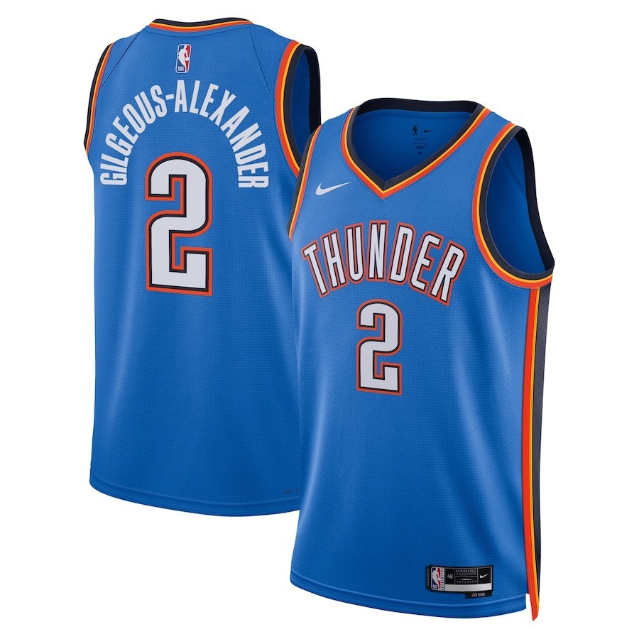 Unisex Oklahoma City Thunder Shai Gilgeous-Alexander Nike Blue Badge Swingman Replica Jersey - Icon Edition - Ujersey