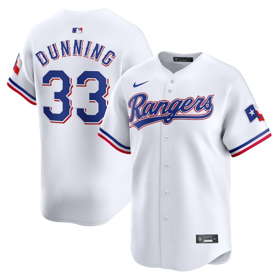 Men's Texas Rangers Dane Dunning Nike White Home Limited Player Jersey - Ujersey