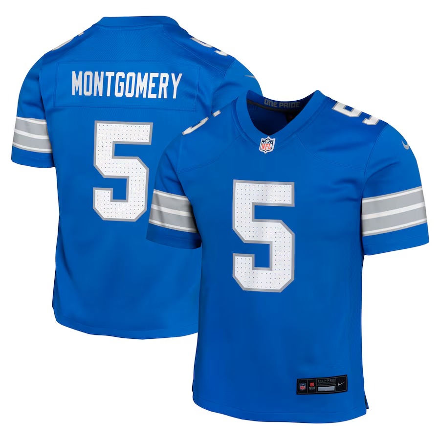 Youth Detroit Lions David Montgomery Nike Blue Team Player Game Jersey - Ujersey