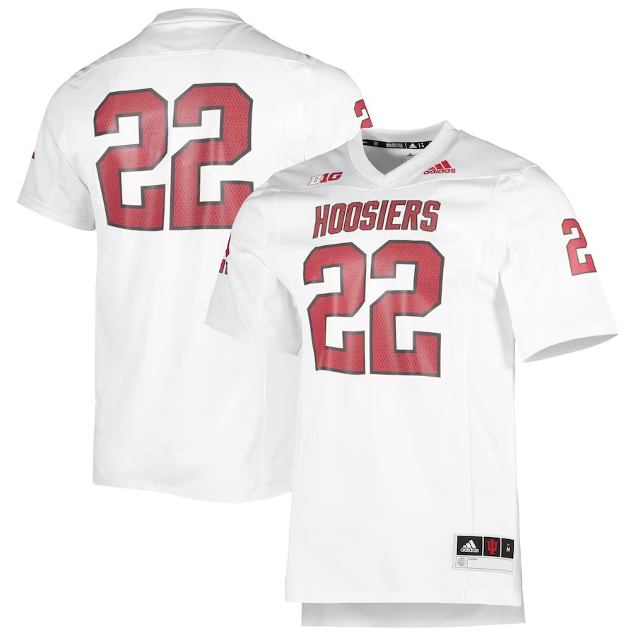 #22 Indiana Hoosiers adidas 90s Away Premier Strategy Jersey - White - Ujersey