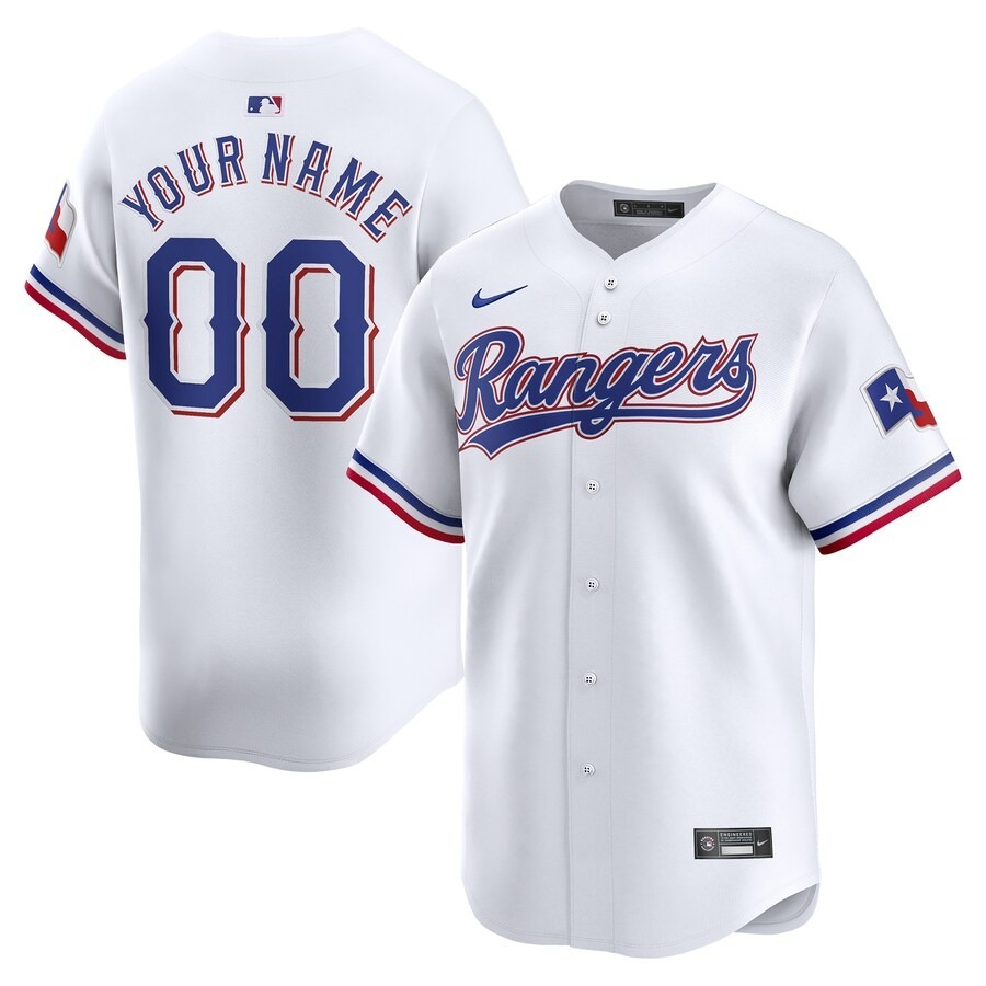 Men's Texas Rangers Nike White Home Limited Custom Jersey - Ujersey