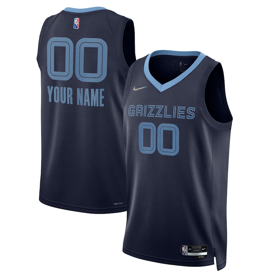 Men's Memphis Grizzlies Nike Navy 2021/22 Diamond Swingman Custom Jersey - Icon Edition - Ujersey