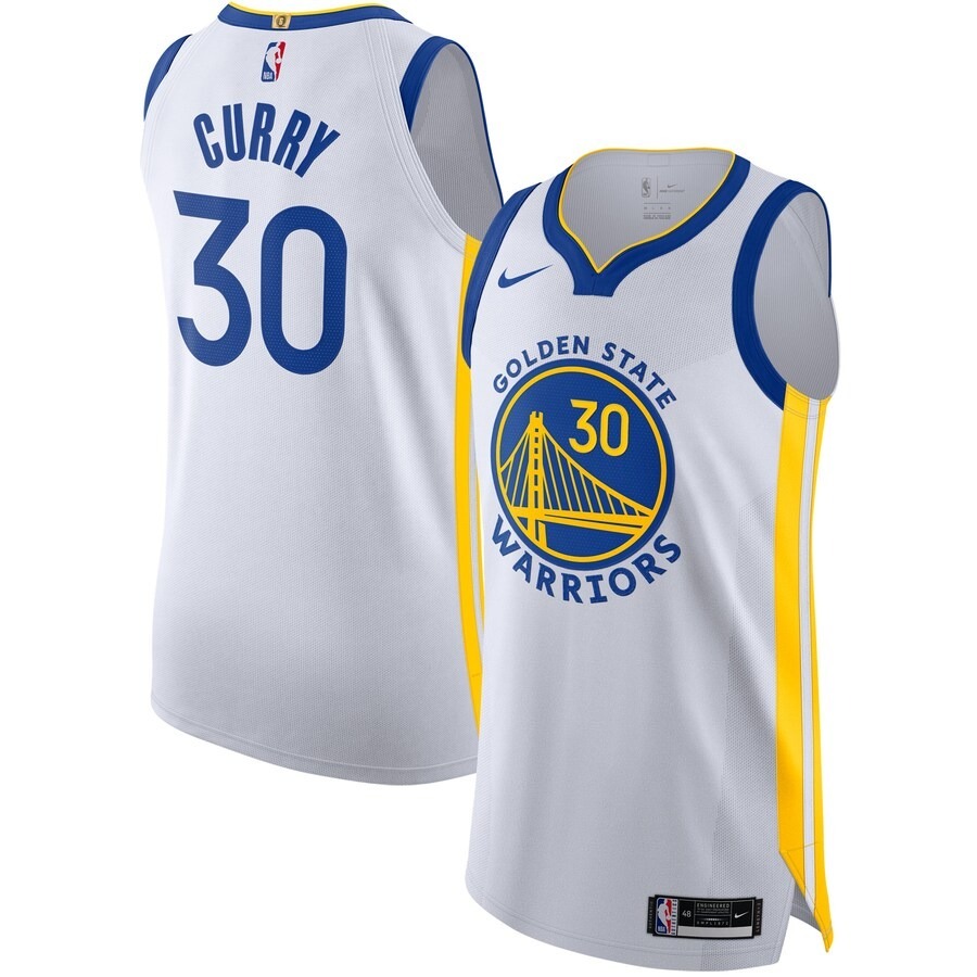 Men's Golden State Warriors Stephen Curry Nike White Authentic Jersey - Association Edition - Ujersey
