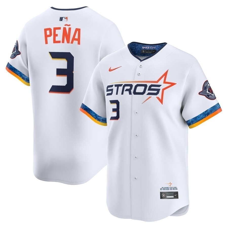 Men's Houston Astros Jeremy Peña Nike White 2025 City Connect Limited Player Jersey - Ujersey