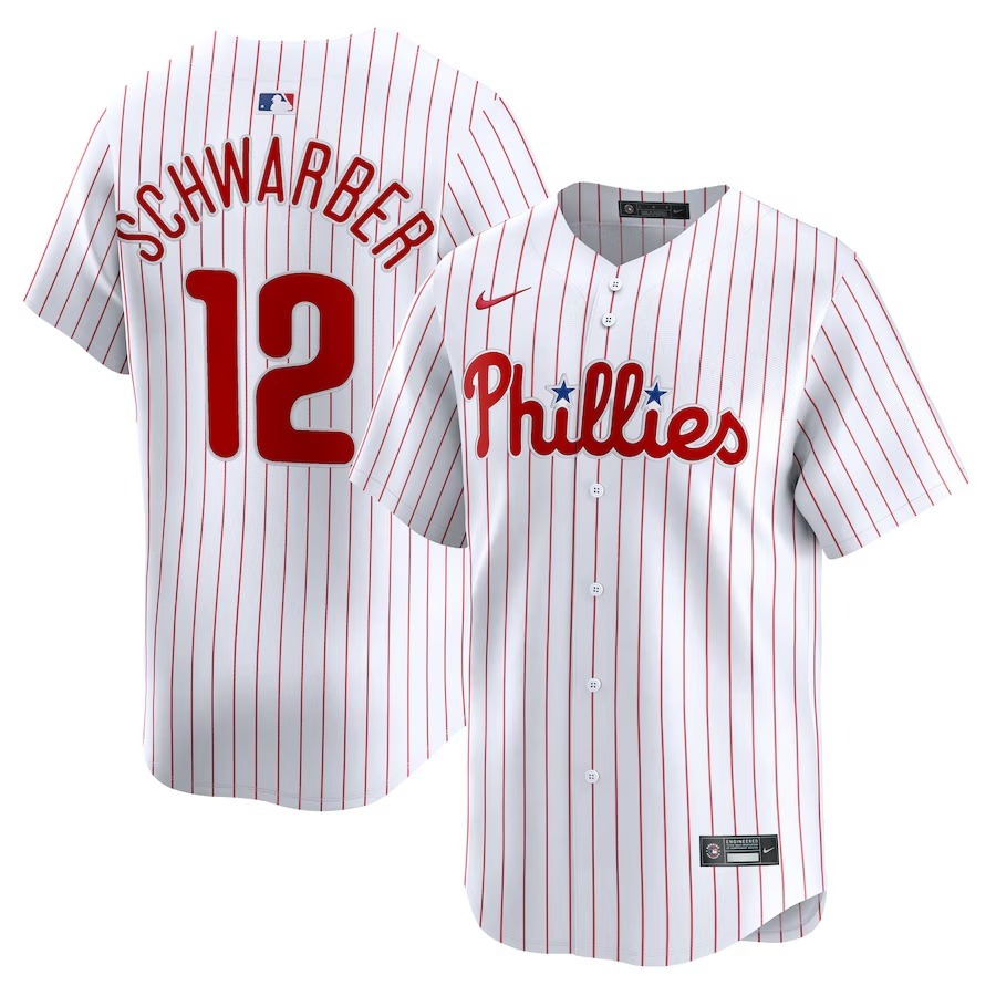 Men's Philadelphia Phillies Kyle Schwarber Nike White Alternate Limited Player Jersey - Ujersey