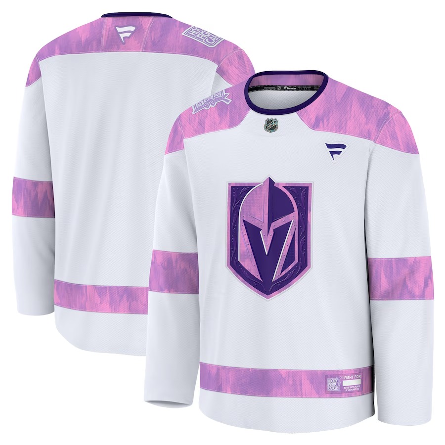 Men's Vegas Golden Knights Fanatics White 2024 Hockey Fights Cancer Practice Jersey - Ujersey