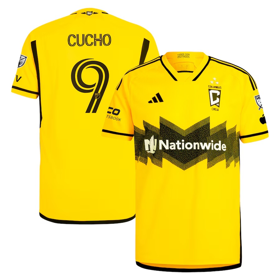 Men's Columbus Crew Cucho Hernández adidas Yellow 2024 The Home Kit Authentic Player Jersey - Ujersey