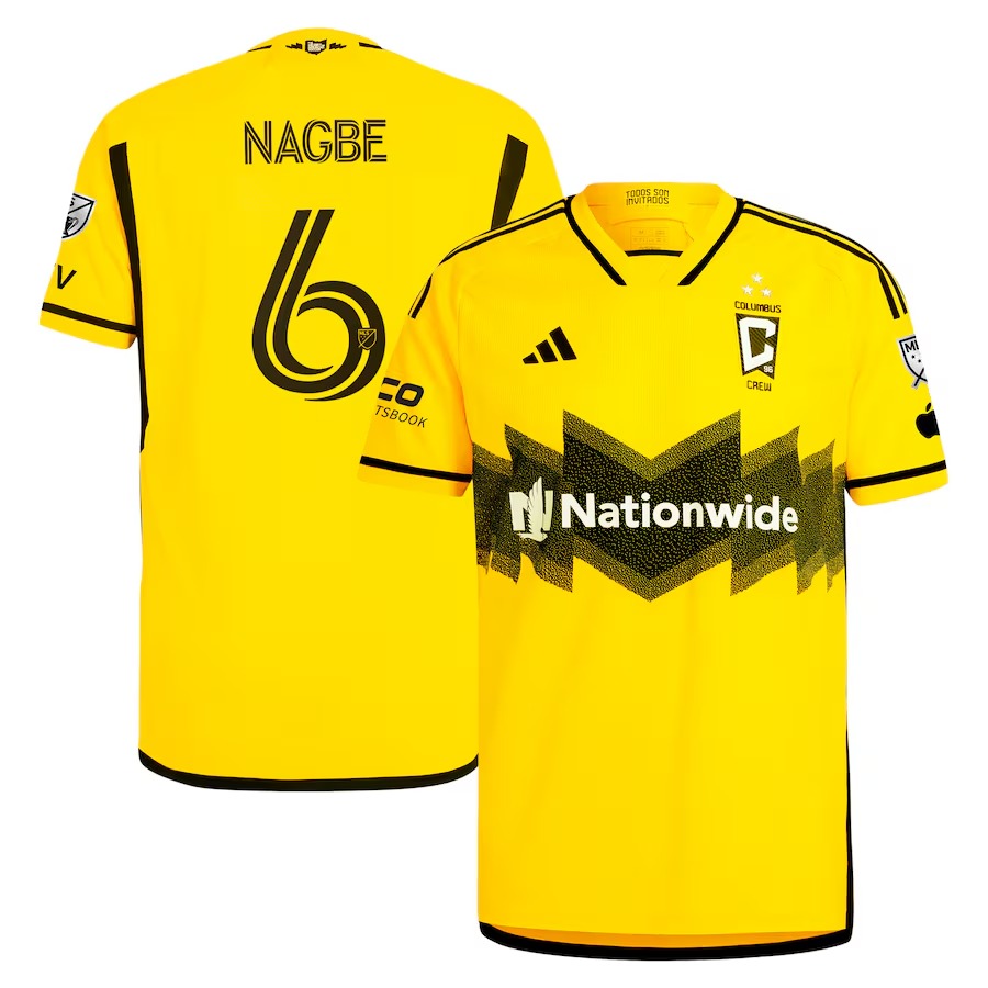 Men's Columbus Crew Darlington Nagbe adidas Yellow 2024 The Home Kit Authentic Player Jersey - Ujersey