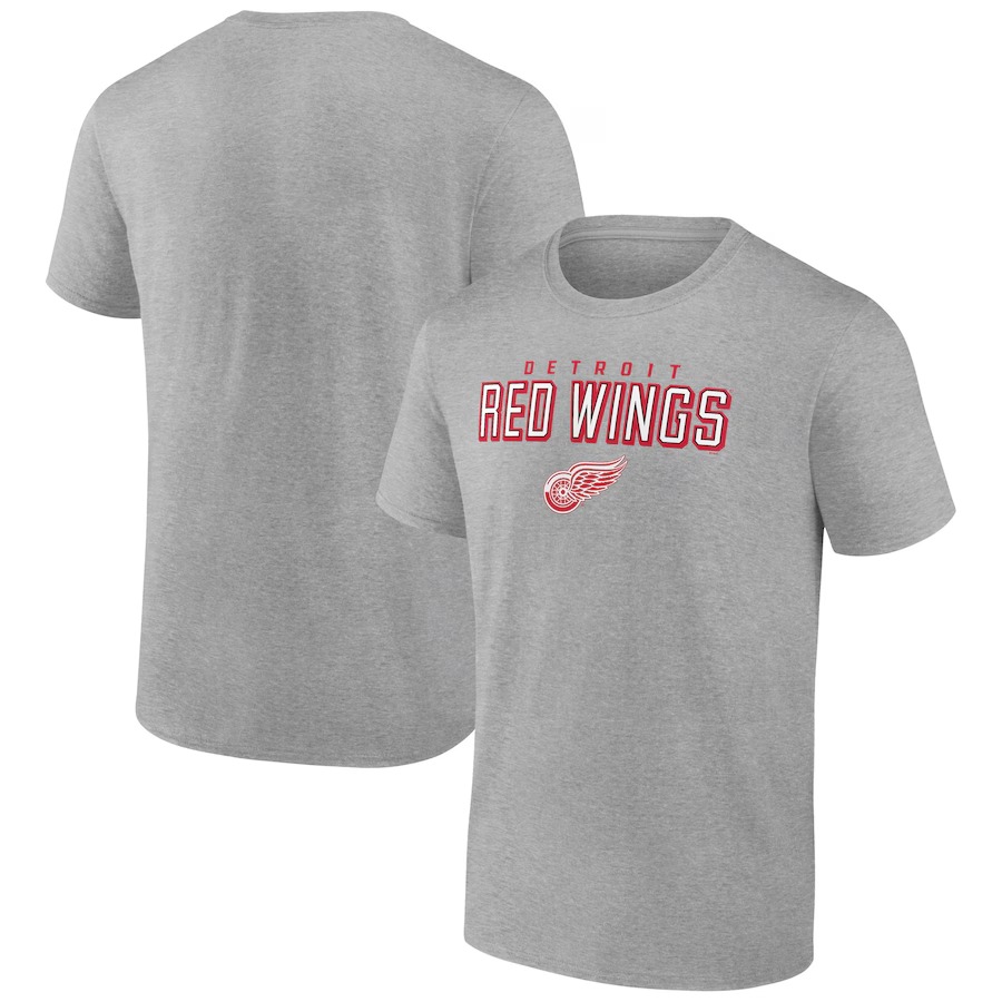 Men's Detroit Red Wings Heathered Gray Swagger T-Shirt - Ujersey