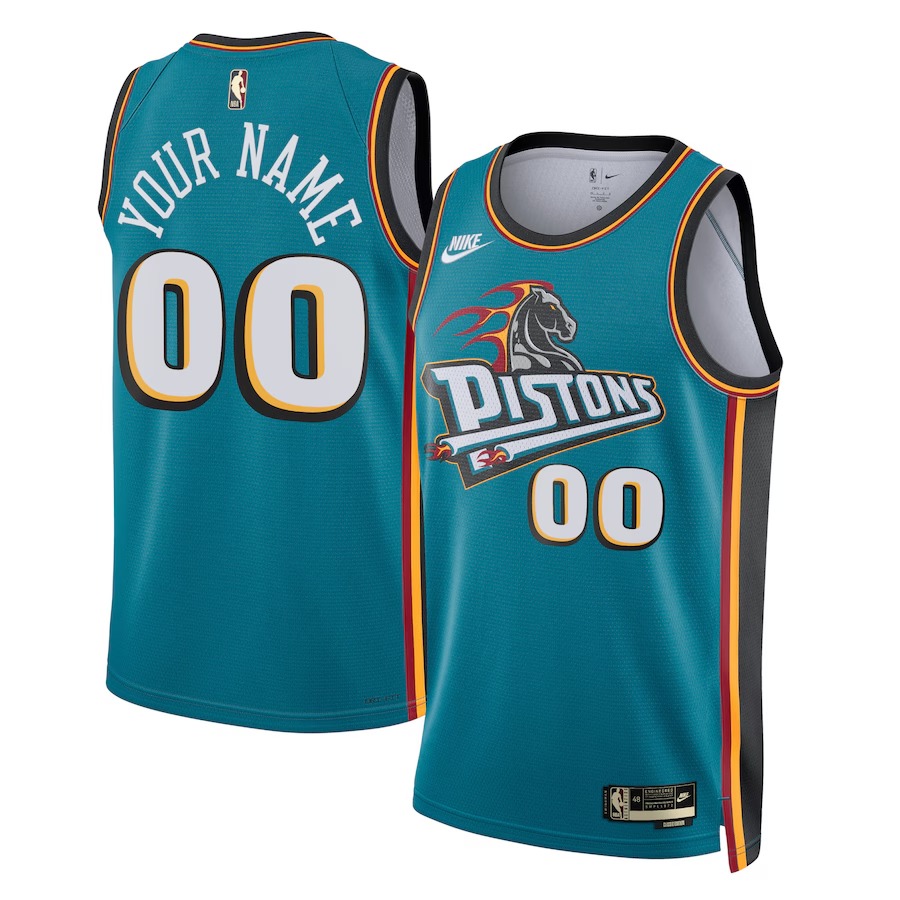 Unisex Detroit Pistons Nike Teal 2022/23 Custom Swingman Jersey - Classic Edition - Ujersey