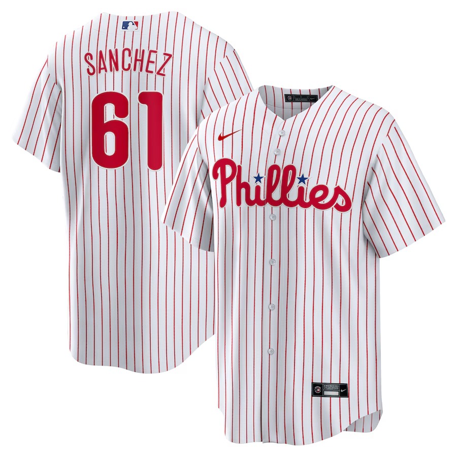 Men's Philadelphia Phillies Cristopher Sanchez Nike White Home Replica Jersey - Ujersey