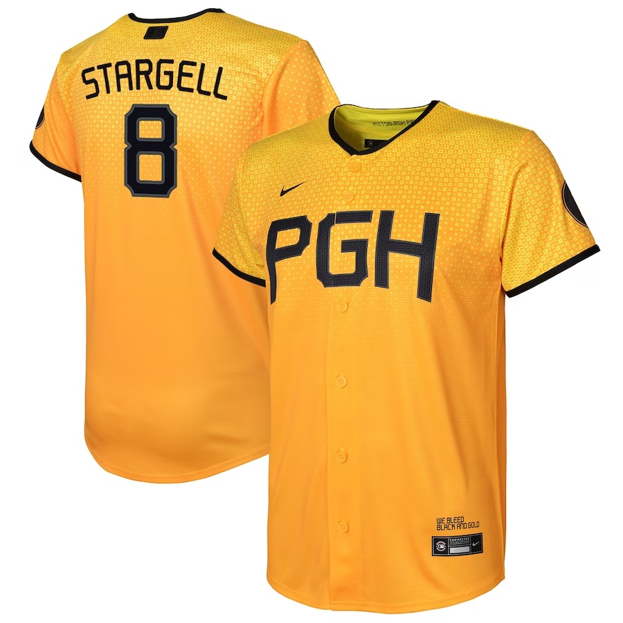 Youth Pittsburgh Pirates Willie Stargell Nike Gold City Connect Replica Player Jersey - Ujersey