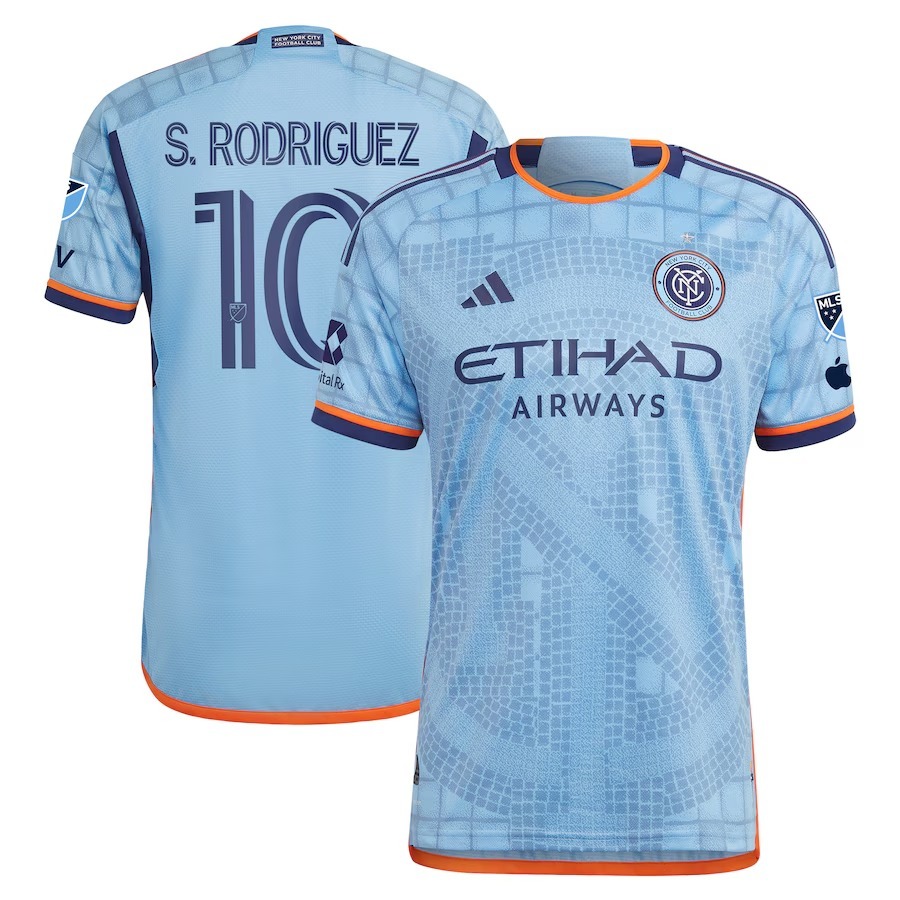 Men's New York City FC Santiago Rodríguez adidas Sky Blue 2024 The Interboro Kit Authentic Player Jersey - Ujersey
