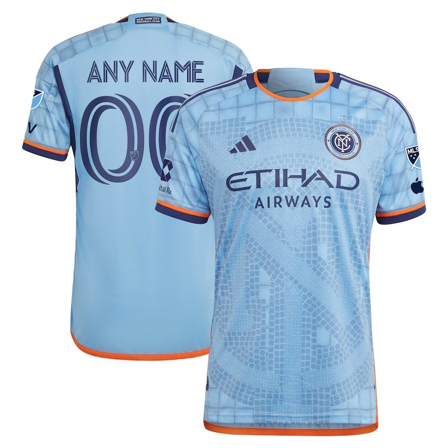 Men's New York City FC  adidas Sky Blue 2024 The Interboro Kit Authentic Custom Jersey - Ujersey