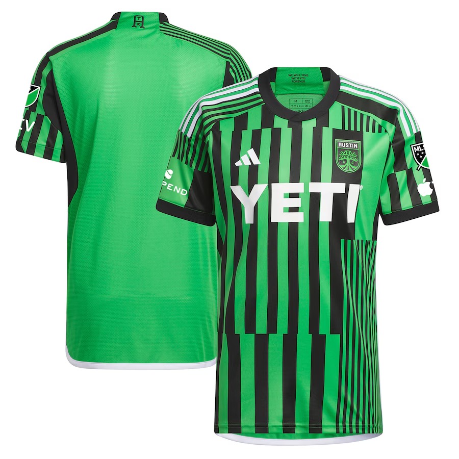 Men's Austin FC adidas Green 2023 Las Voces Kit Authentic Jersey - Ujersey