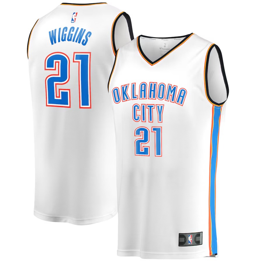 Men's Oklahoma City Thunder Aaron Wiggins Fanatics White Fast Break Player Jersey - Association Edition - Ujersey