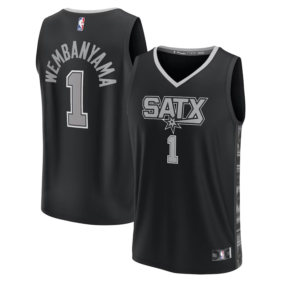 Men's San Antonio Spurs Victor Wembanyama Fanatics Black Fast Break Player Jersey - Statement Edition - Ujersey
