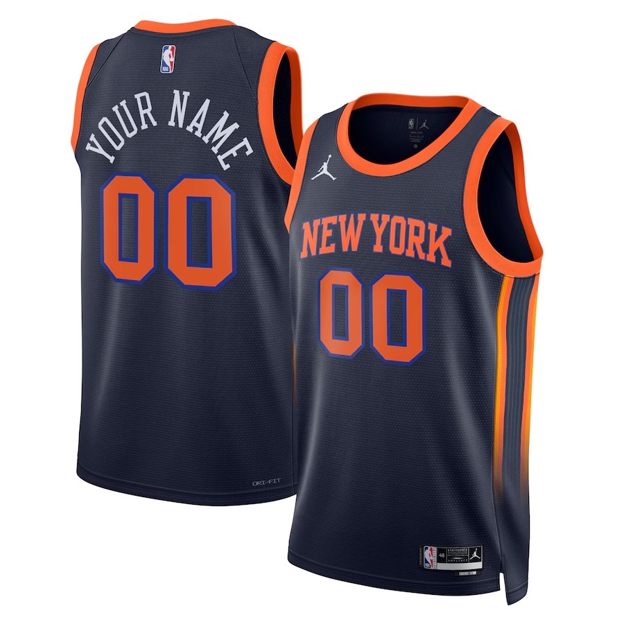Unisex New York Knicks Jordan Brand Navy 2022/23 Swingman Custom Jersey - Statement Edition - Ujersey