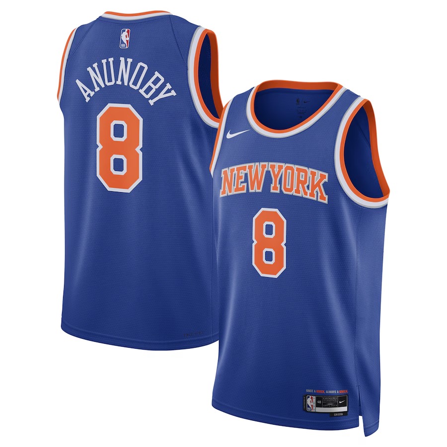 Unisex New York Knicks OG Anunoby Nike Blue Swingman Jersey - Icon Edition - Ujersey