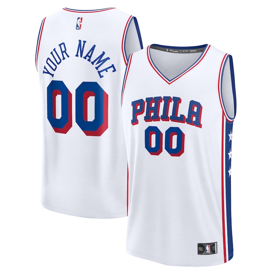 Men's Philadelphia 76ers  Fanatics White Custom Fast Break Jersey - Association Edition - Ujersey