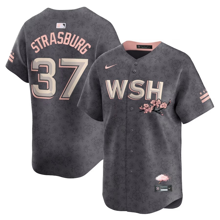 Men's Washington Nationals Stephen Strasburg Nike Charcoal City Connect Limited Player Jersey - Ujersey