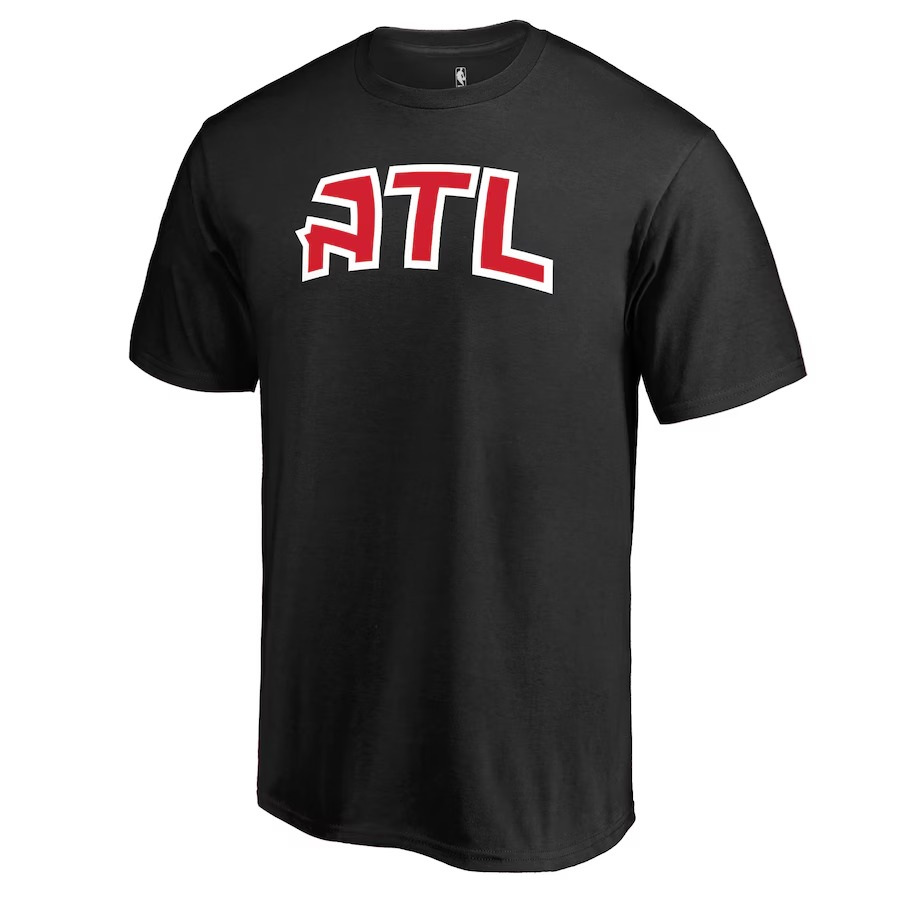 Men's Atlanta Hawks Black Alternate Logo T-Shirt - Ujersey