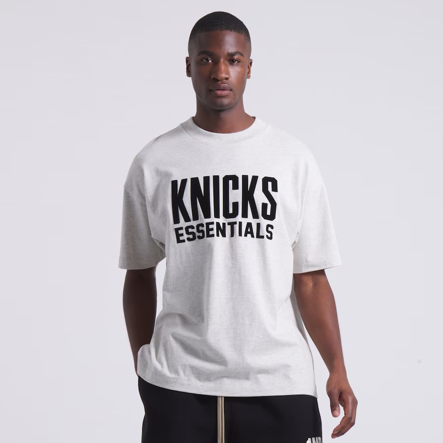 Unisex New York Knicks Fear of God Heather Gray NBA x ESSENTIALS T-Shirt - Ujersey