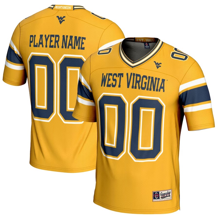 West Virginia Mountaineers GameDay Greats NIL Pick-A-Player Football Jersey - Gold - Ujersey