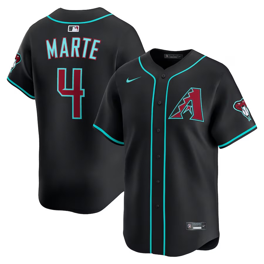 Men's Arizona Diamondbacks Ketel Marte Nike Black Alternate Limited Jersey - Ujersey