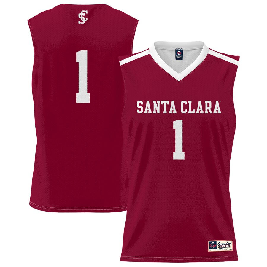 Youth GameDay Greats #1 Maroon Santa Clara Broncos Lightweight Collegiate Basketball Fashion Jersey - Ujersey